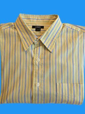 J. CREW MEN'S LONG SLEEVE STRIPE DRESS SHIRT - SIZE LT